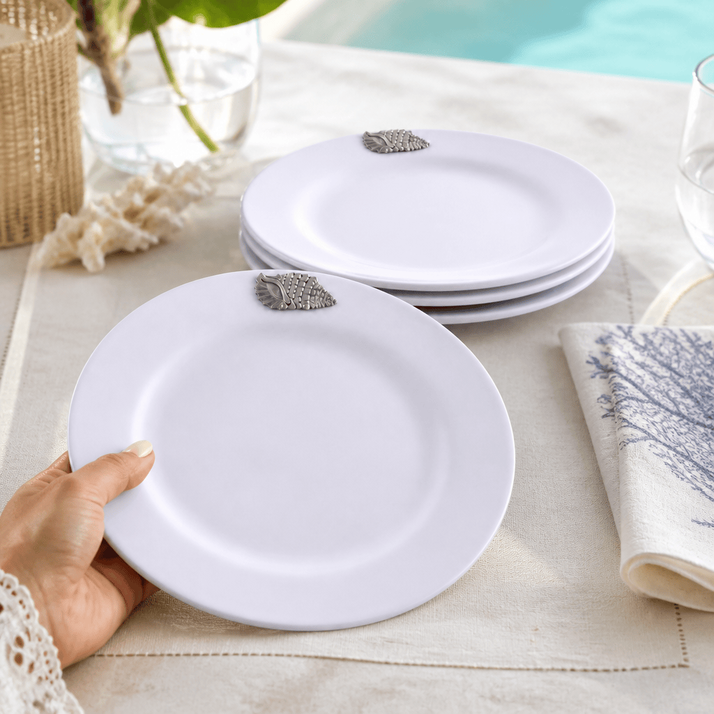 Arthur Court Sea and Shore Sea Shell Melamine Lunch Plates - Set of 4