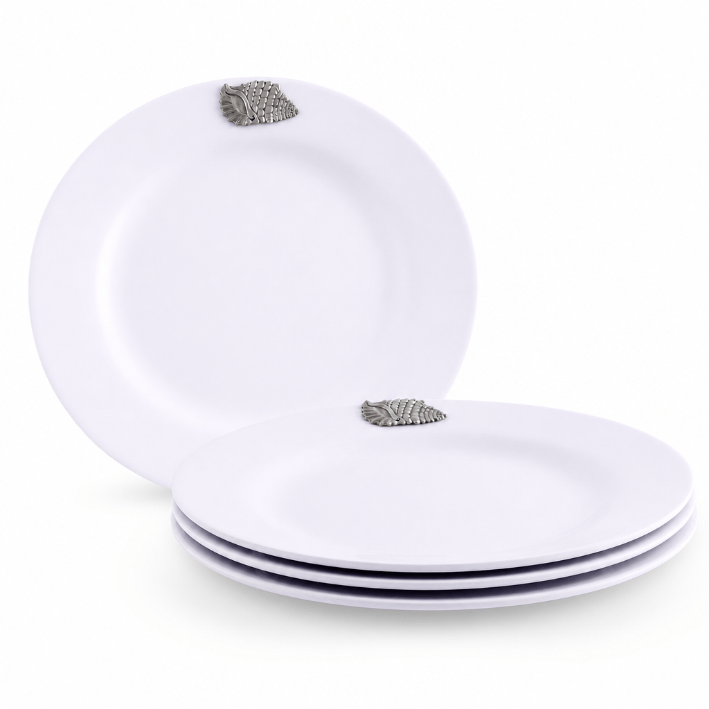 Arthur Court Sea and Shore Sea Shell Melamine Lunch Plates - Set of 4