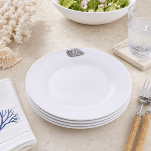 Arthur Court Sea and Shore Sea Shell Melamine Lunch Plates - Set of 4