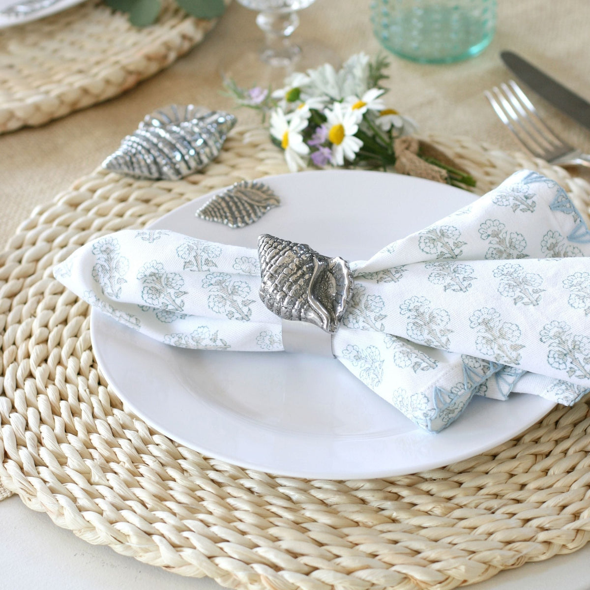 Arthur Court Sea and Shore Sea Shell Melamine Lunch Plates - Set of 4