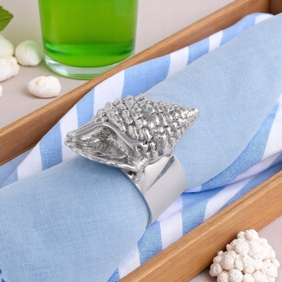 Arthur Court Sea and Shore Sea Shell Napkin Rings - set of 4