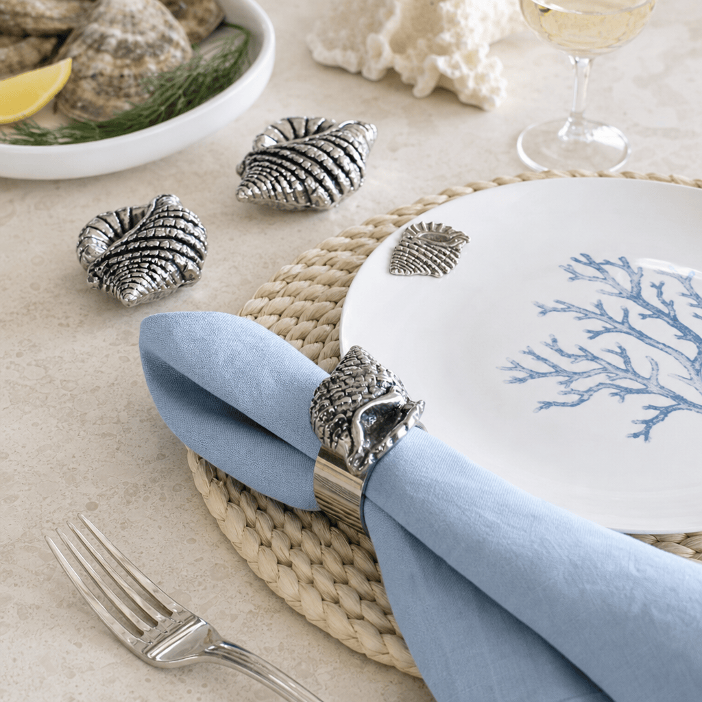 Arthur Court Sea and Shore Sea Shell Napkin Rings - set of 4