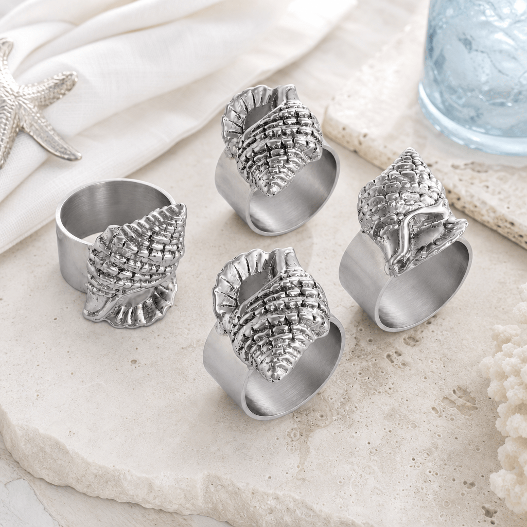 Arthur Court Sea and Shore Sea Shell Napkin Rings - set of 4