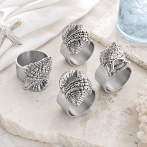 Arthur Court Sea and Shore Sea Shell Napkin Rings - set of 4