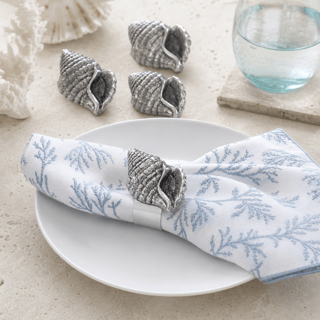 Arthur Court Sea and Shore Sea Shell Napkin Rings - set of 4
