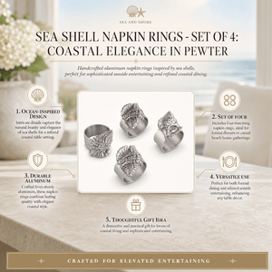Arthur Court Sea and Shore Sea Shell Napkin Rings - set of 4