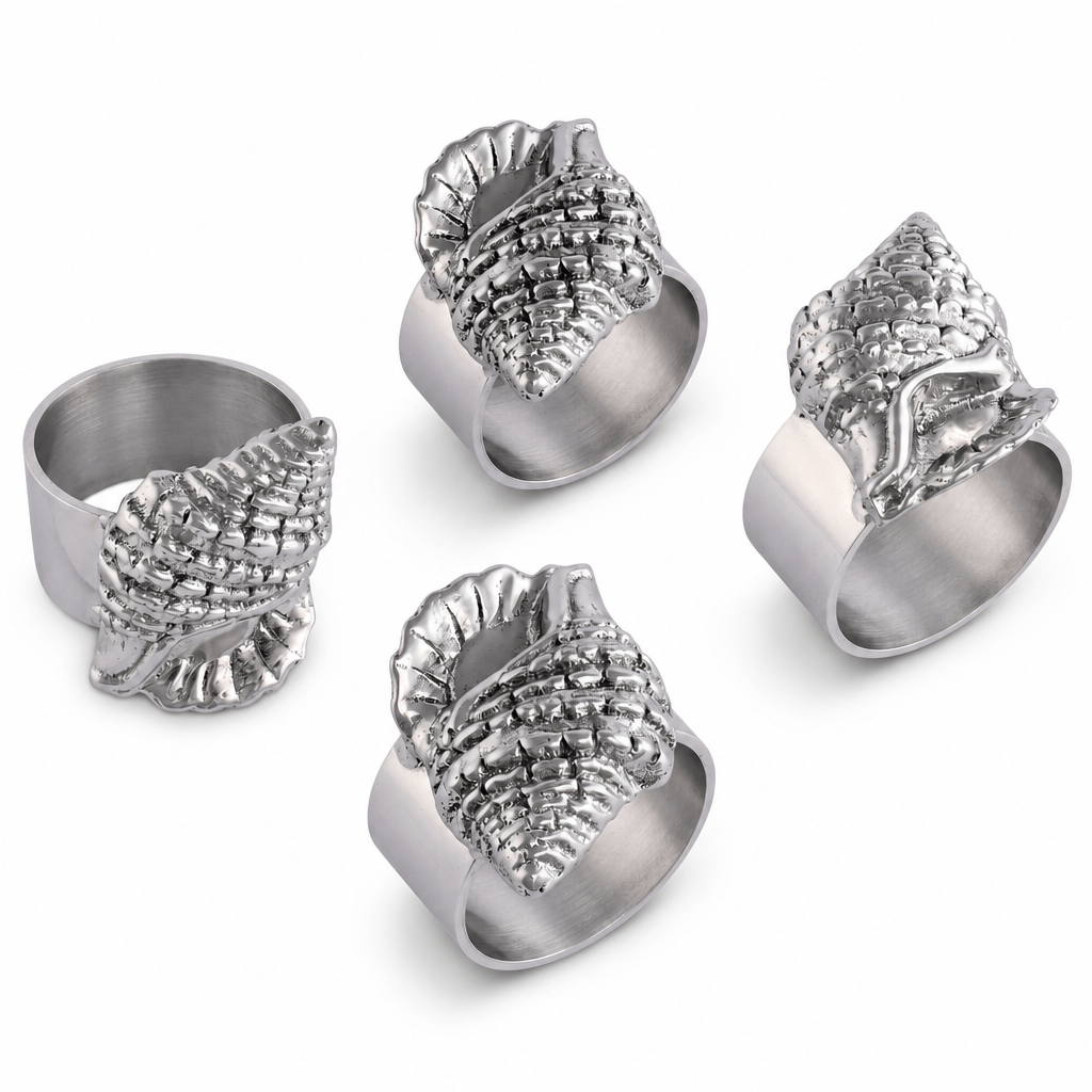Arthur Court Sea and Shore Sea Shell Napkin Rings - set of 4