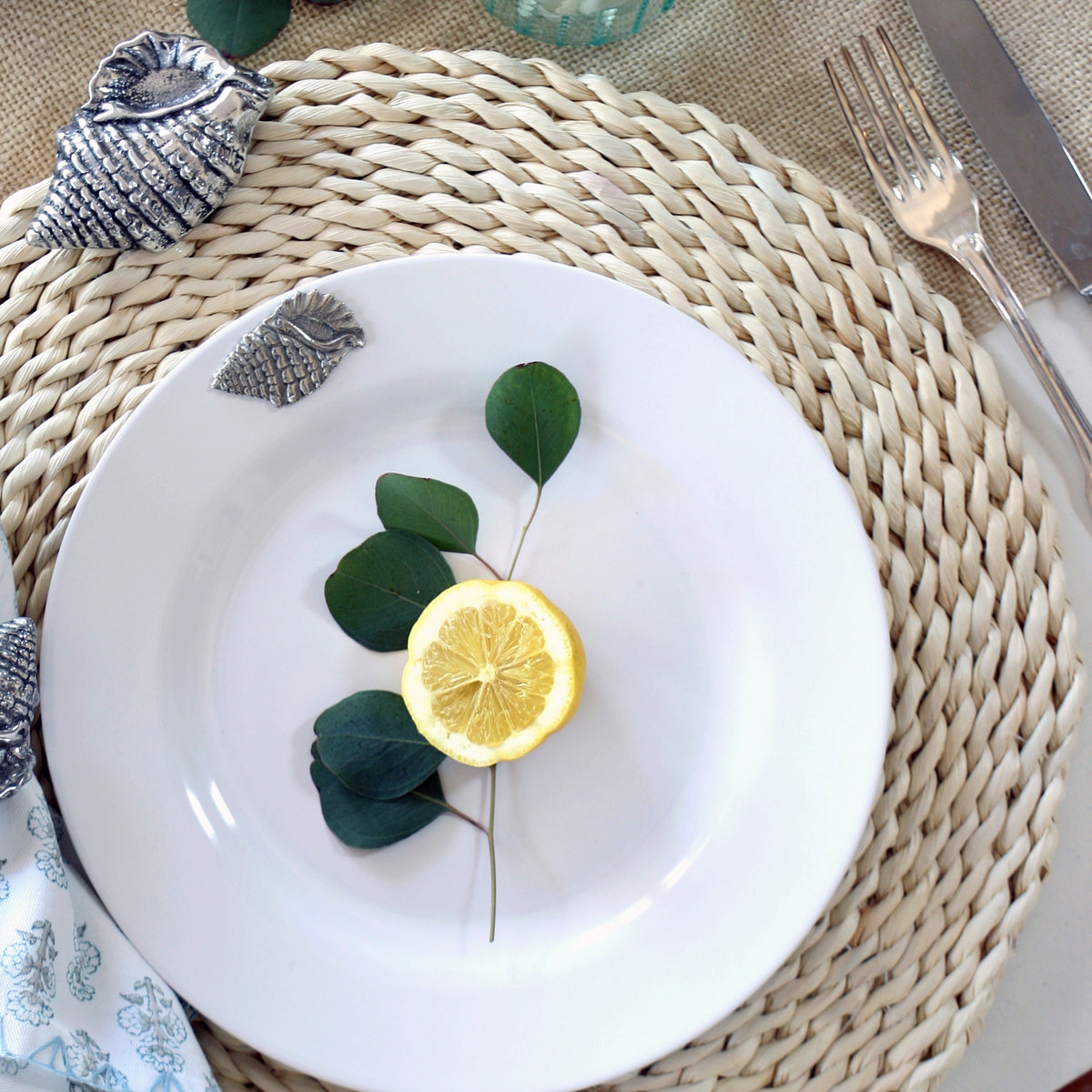 Arthur Court Sea and Shore Sea Shell Twisted Seagrass Placemats - set of 4