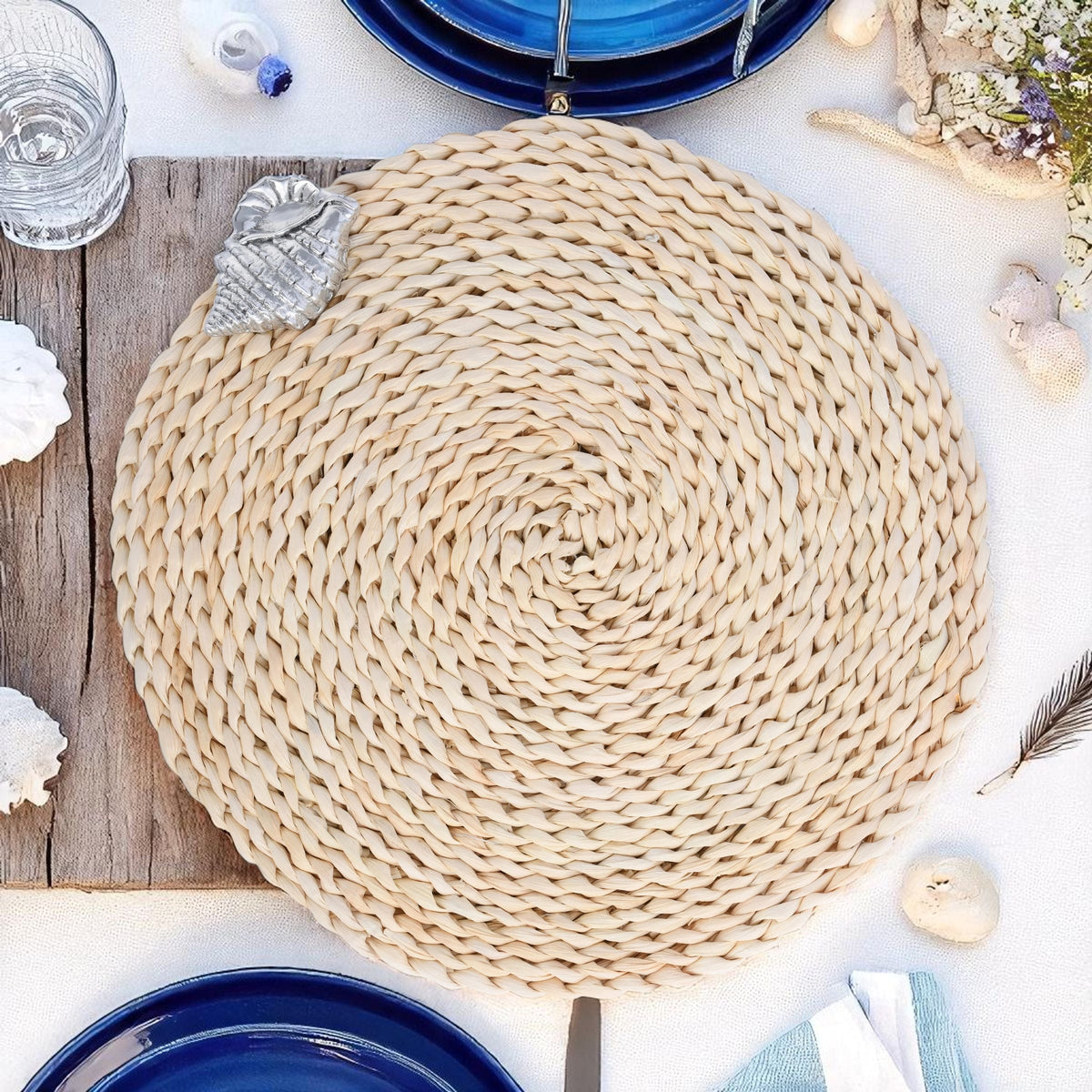 Arthur Court Sea and Shore Sea Shell Twisted Seagrass Placemats - set of 4