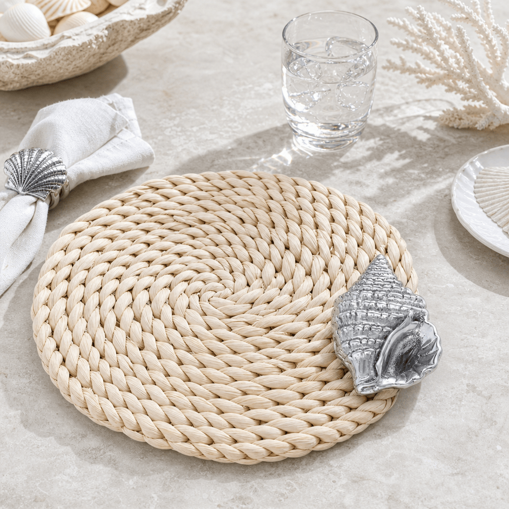 Arthur Court Sea and Shore Sea Shell Twisted Seagrass Placemats - set of 4