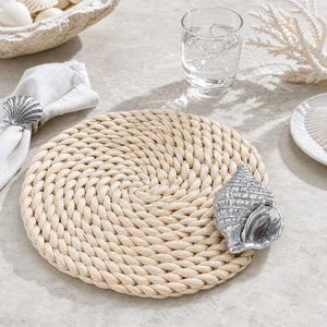 Arthur Court Sea and Shore Sea Shell Twisted Seagrass Placemats - set of 4