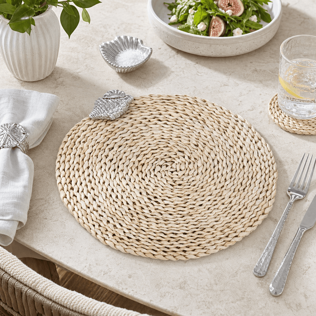 Arthur Court Sea and Shore Sea Shell Twisted Seagrass Placemats - set of 4