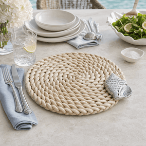 Arthur Court Sea and Shore Sea Shell Twisted Seagrass Placemats - set of 4