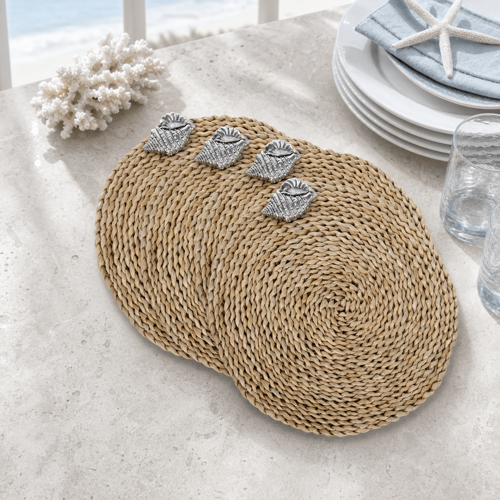 Arthur Court Sea and Shore Sea Shell Twisted Seagrass Placemats - set of 4