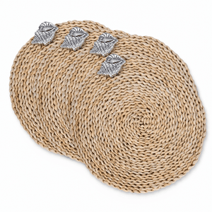 Arthur Court Sea and Shore Sea Shell Twisted Seagrass Placemats - set of 4