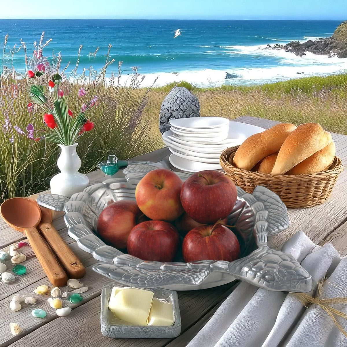 Arthur Court Sea and Shore Sea Turtle Oval Bowl