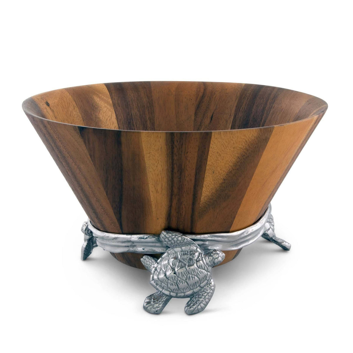 Arthur Court Sea and Shore Sea Turtle Wood Salad Bowl