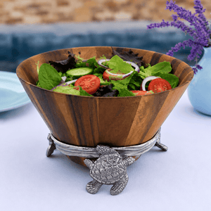 Arthur Court Sea and Shore Sea Turtle Wood Salad Bowl