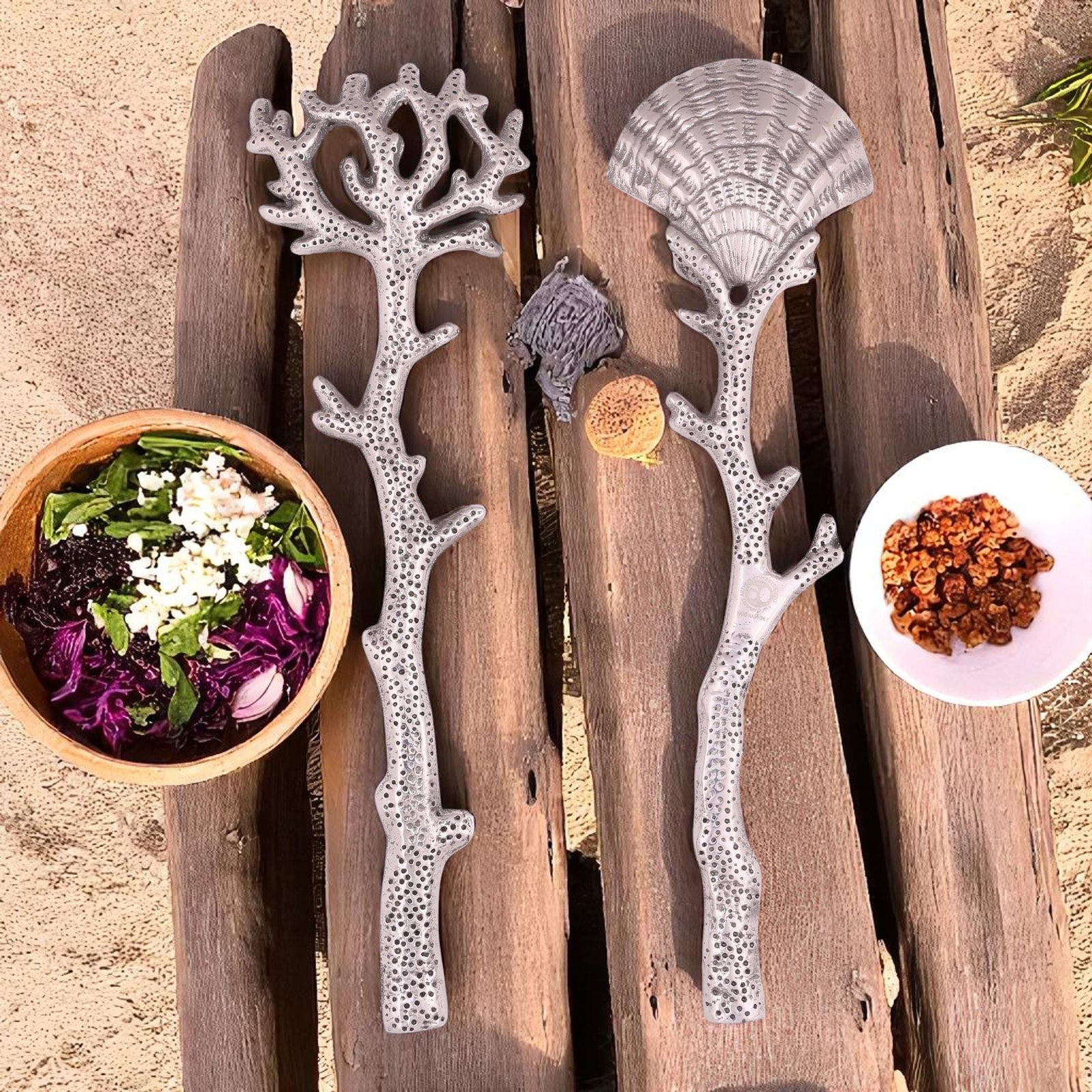 Arthur Court Sea and Shore Shell and Sea Life Serving Set