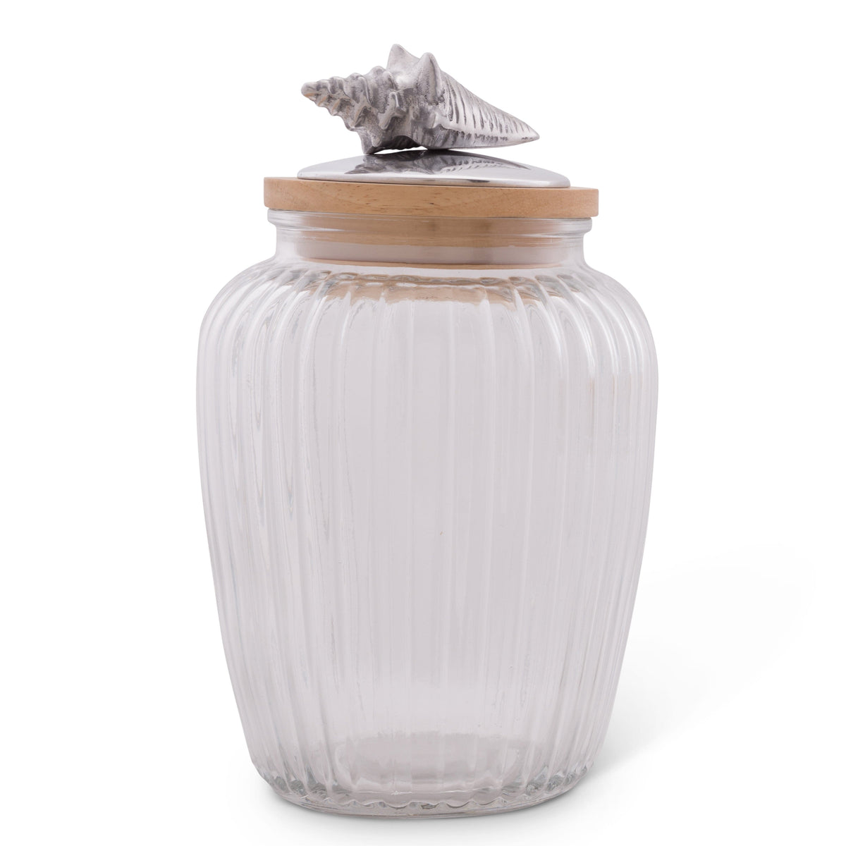 Arthur Court Sea and Shore Shell Knob Glass Canisters