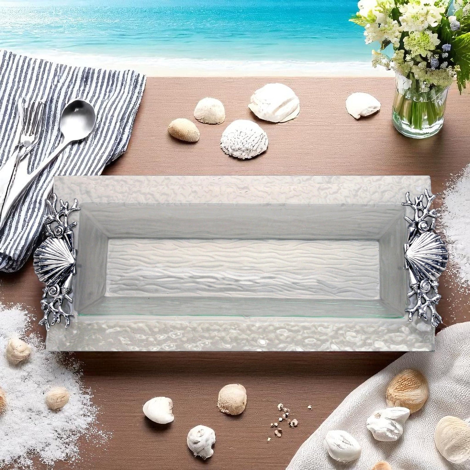 Arthur Court Sea and Shore Shell/Sea Life Oblong Tray