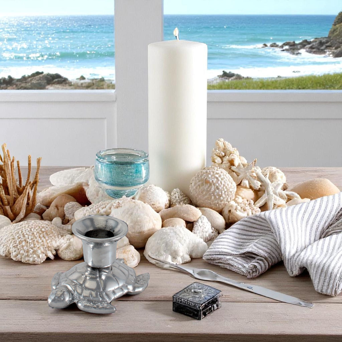 Arthur Court Sea and Shore Turtle candle holders
