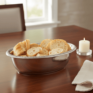 Arthur Court Serving Bowls Beaded Bread Basket