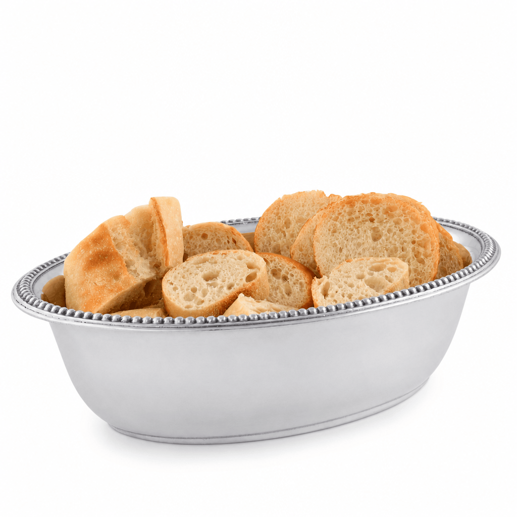 Arthur Court Serving Bowls Beaded Bread Basket