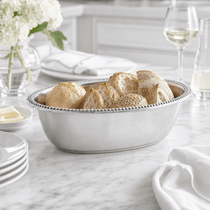 Arthur Court Serving Bowls Beaded Bread Basket