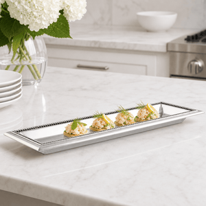 Arthur Court Trays Beaded Oblong Tray