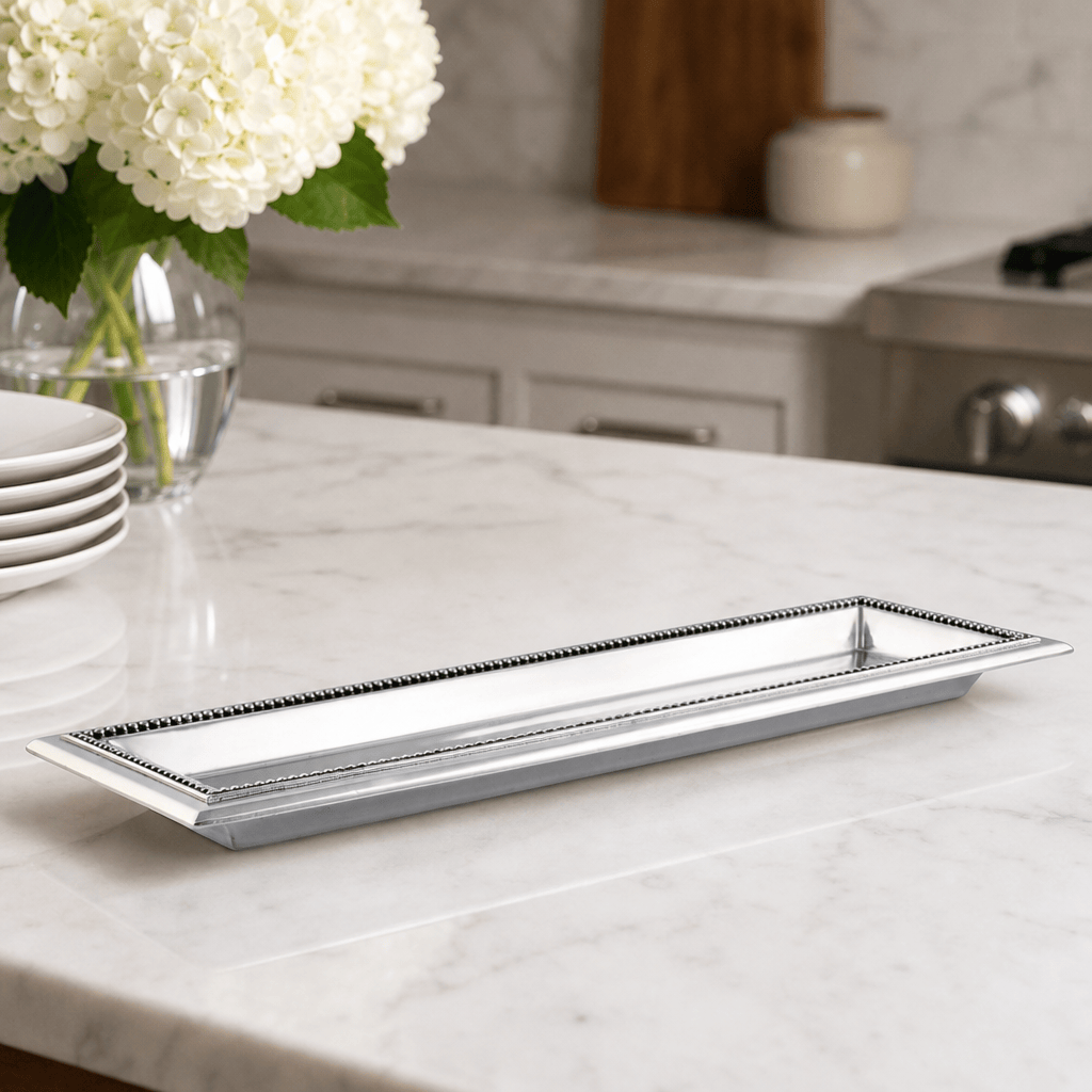 Arthur Court Trays Beaded Oblong Tray