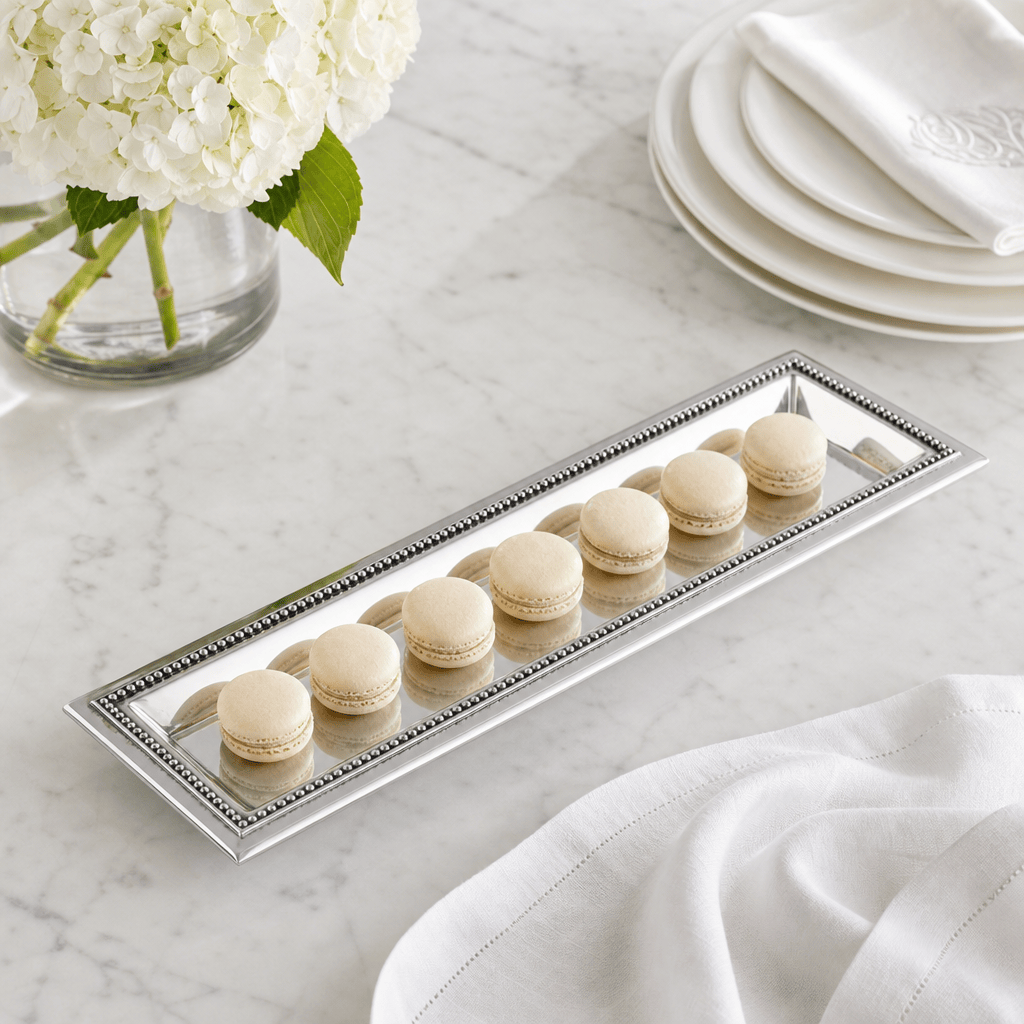 Arthur Court Trays Beaded Oblong Tray