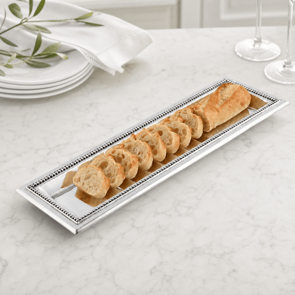 Arthur Court Trays Beaded Oblong Tray