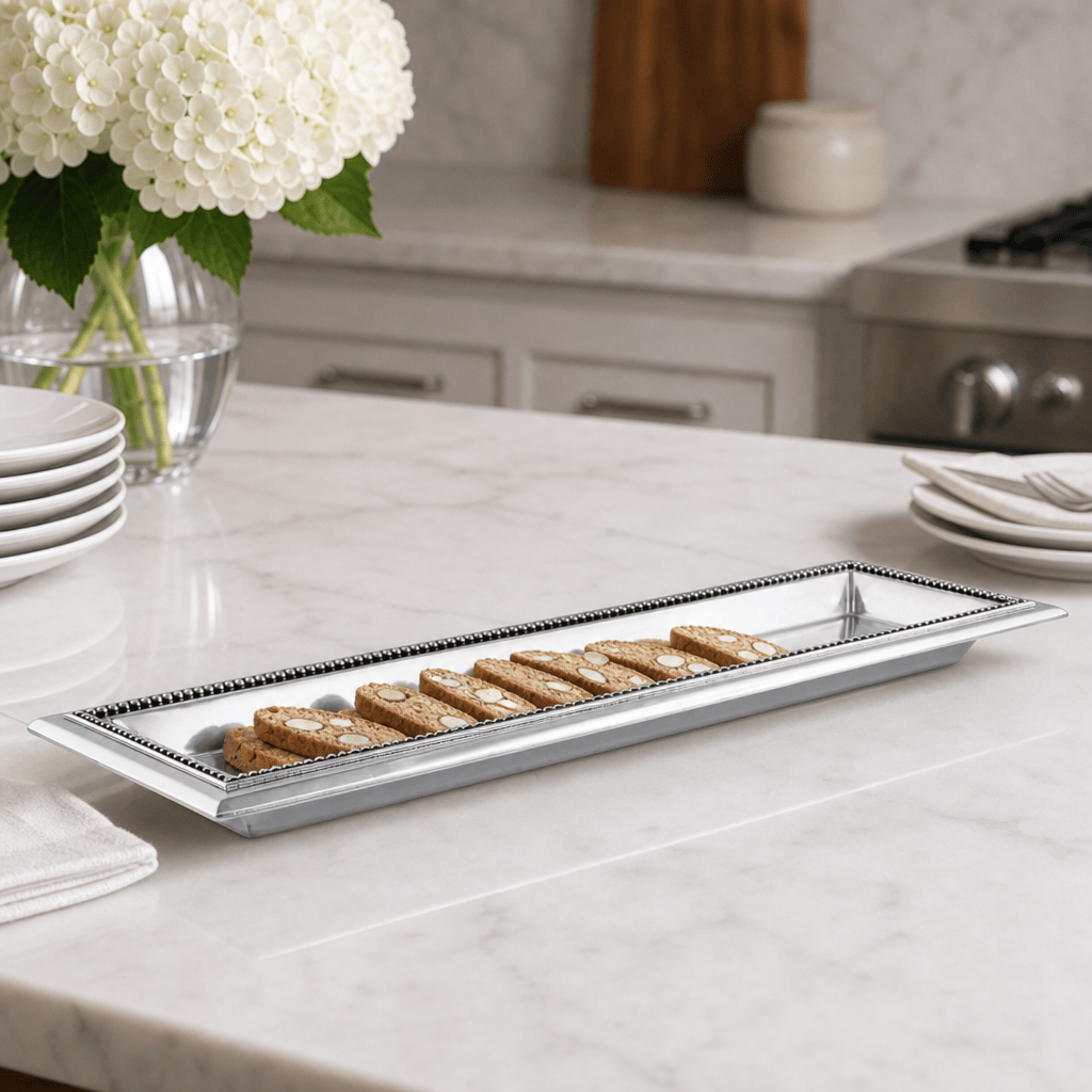 Arthur Court Trays Beaded Oblong Tray
