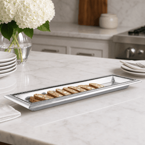 Arthur Court Trays Beaded Oblong Tray