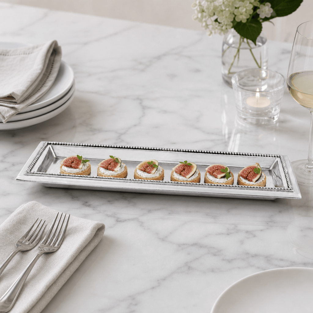 Arthur Court Trays Beaded Oblong Tray