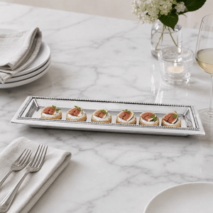 Arthur Court Trays Beaded Oblong Tray