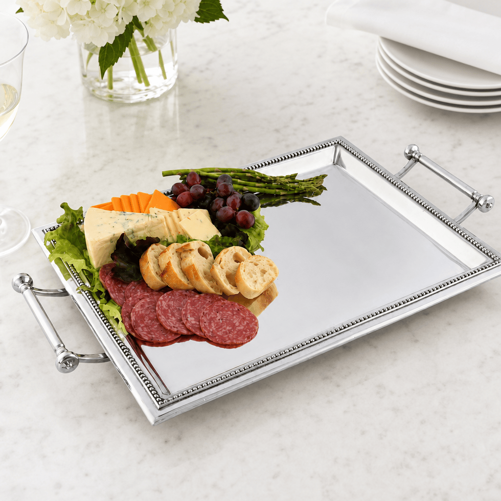 Arthur Court Trays Beaded Serving Tray