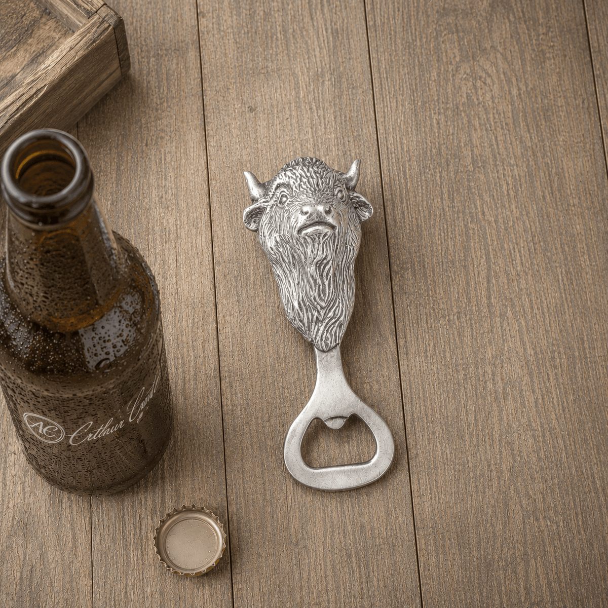 Arthur Court Western Frontier Buffalo Bottle Opener