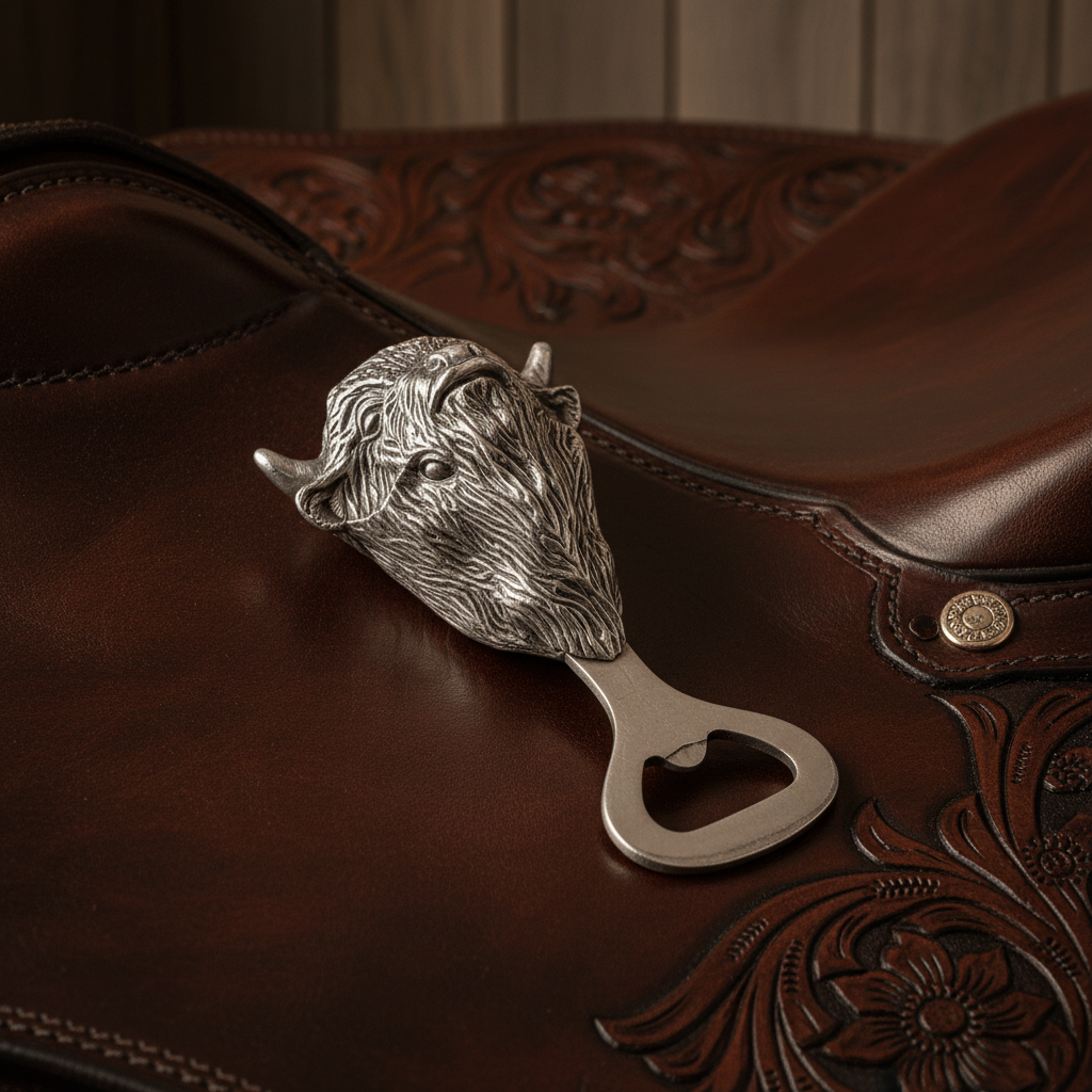 Arthur Court Western Frontier Buffalo Bottle Opener