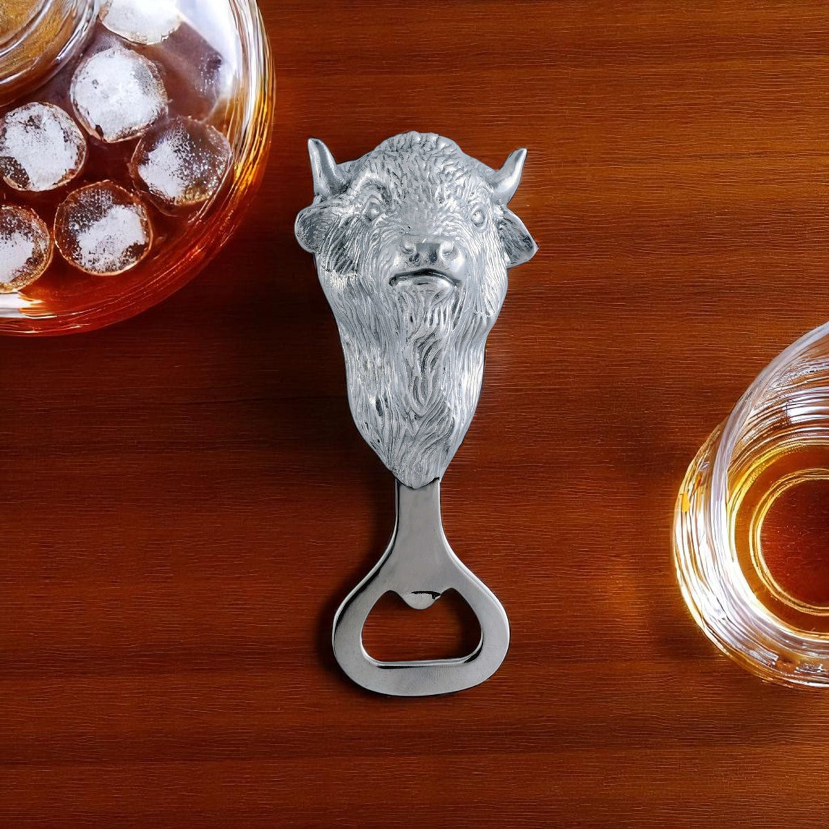 Arthur Court Western Frontier Buffalo Bottle Opener