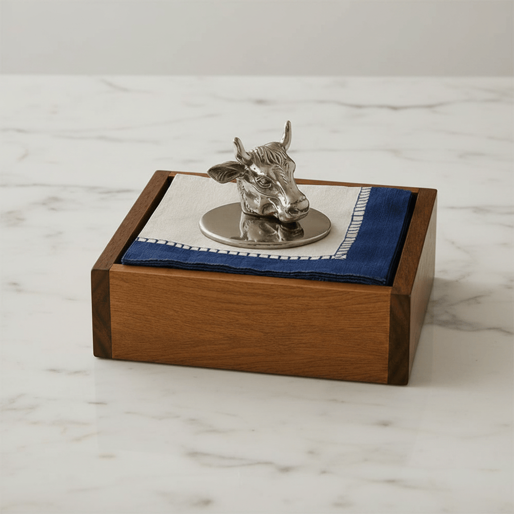 Arthur Court Western Frontier Bull Napkin Weight