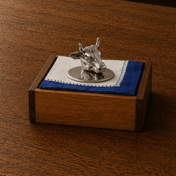 Arthur Court Western Frontier Bull Napkin Weight