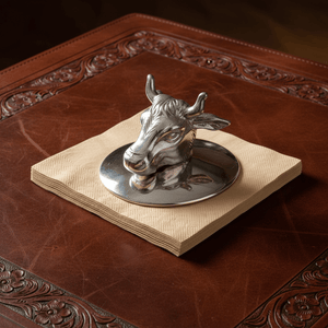 Arthur Court Western Frontier Bull Napkin Weight