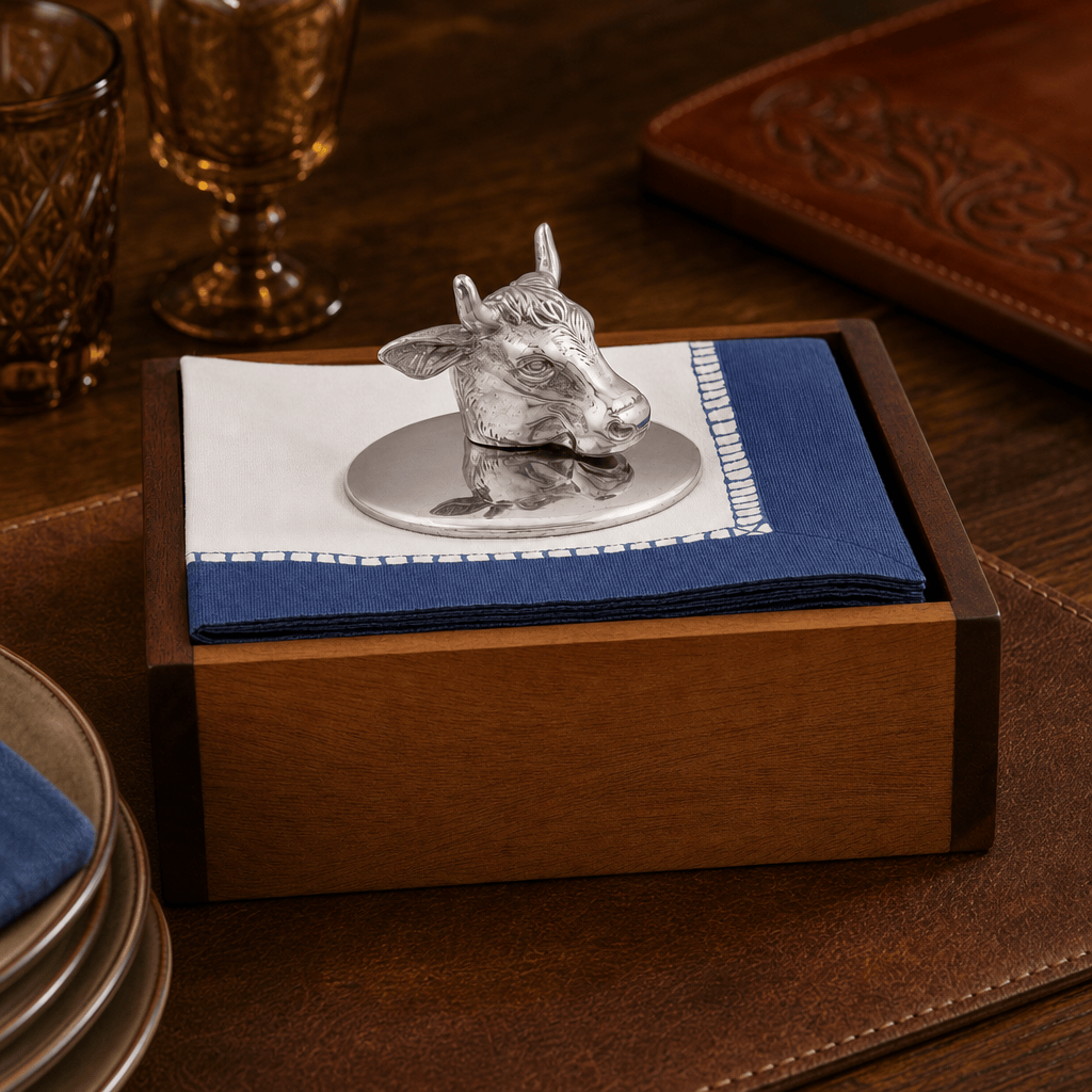 Arthur Court Western Frontier Bull Napkin Weight
