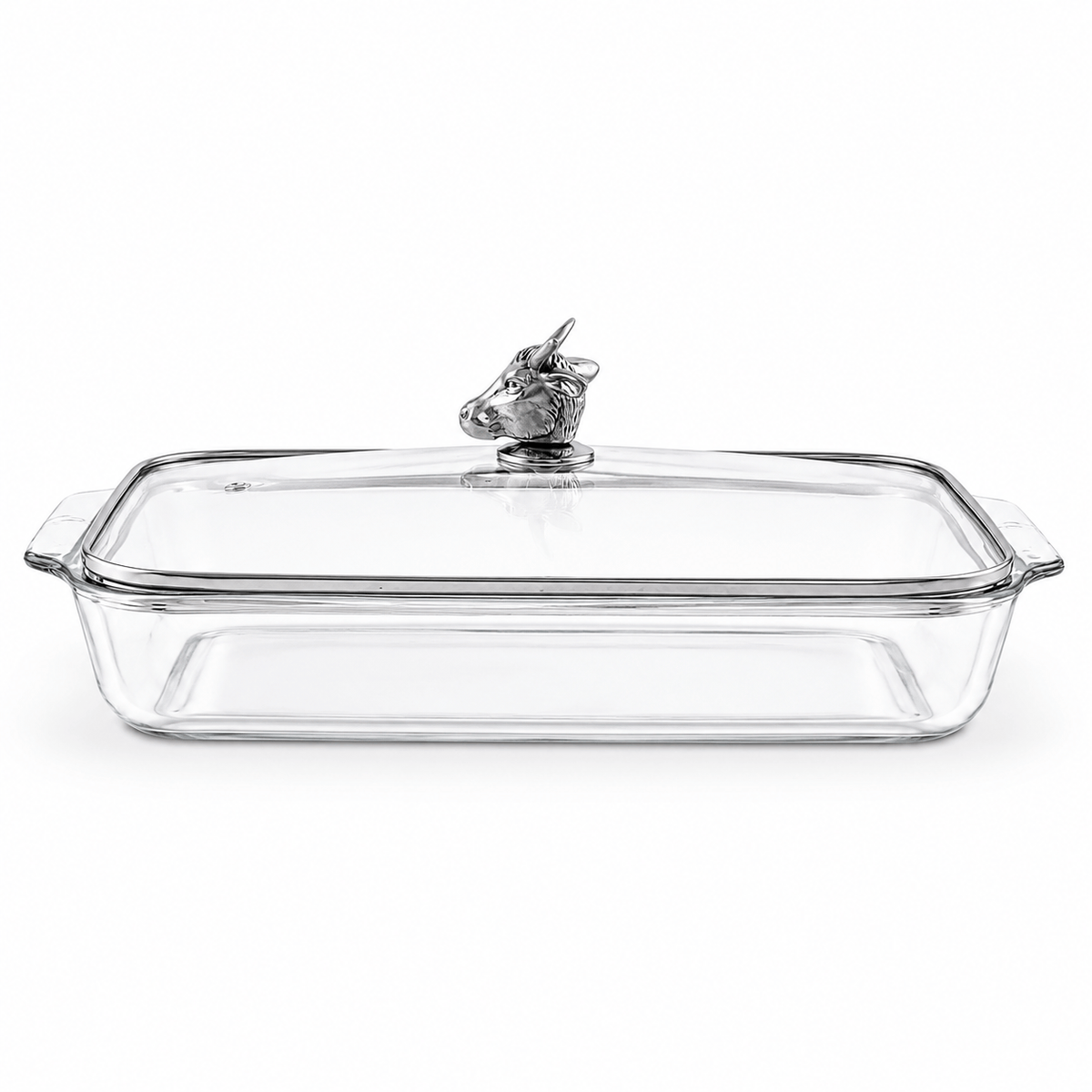 Arthur Court Western Frontier Bull / Steer Lid with Pyrex 3 quart Baking Dish