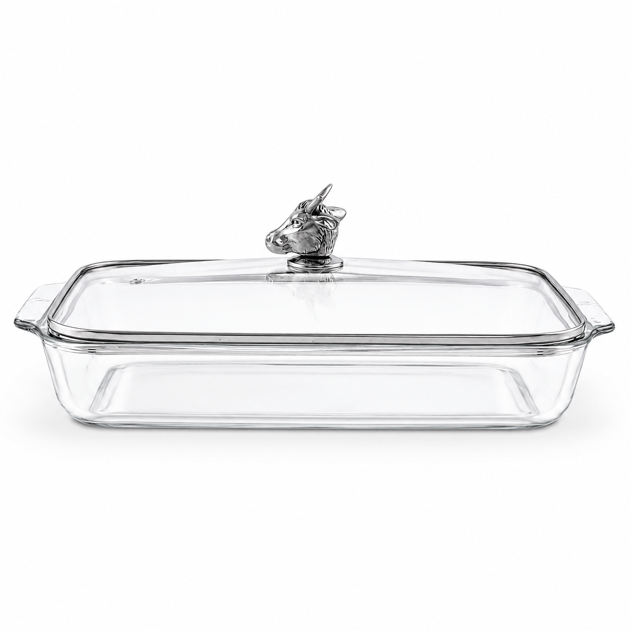 Arthur Court Western Frontier Bull / Steer Lid with Pyrex 3 quart Baking Dish