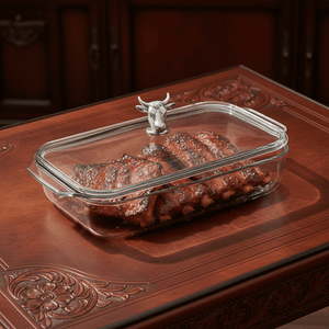 Arthur Court Western Frontier Bull / Steer Lid with Pyrex 3 quart Baking Dish