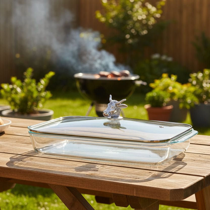 Arthur Court Western Frontier Bull / Steer Lid with Pyrex 3 quart Baking Dish