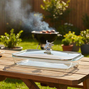 Arthur Court Western Frontier Bull / Steer Lid with Pyrex 3 quart Baking Dish